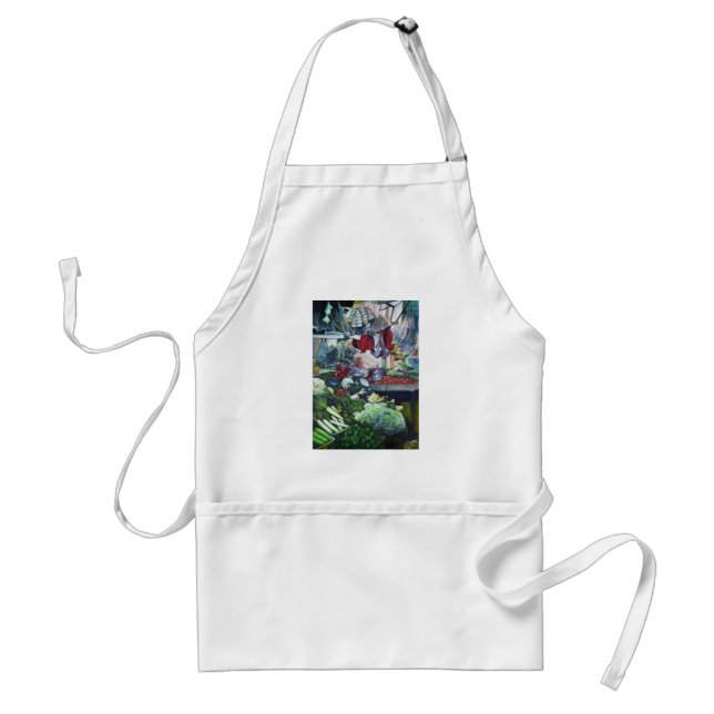 Vegetatian Club Meets Here Adult Apron (Front)