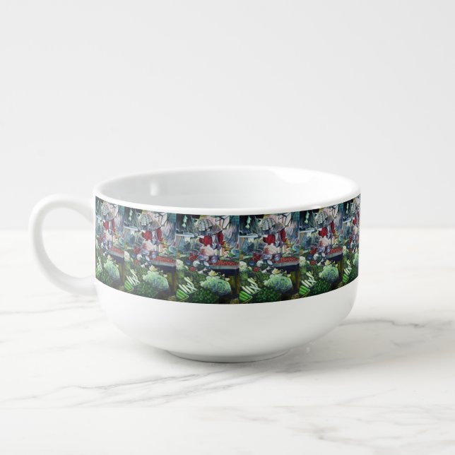 Vegetatian Club Meets Here Soup Mug (Right)