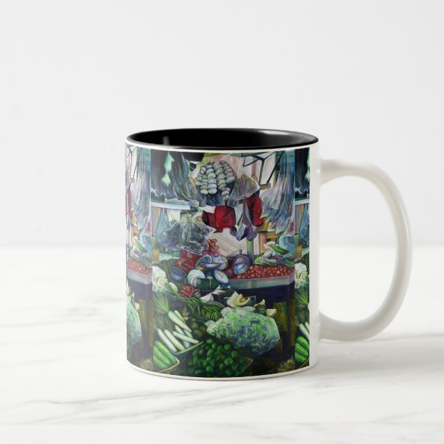 Vegetatian Club Meets Here Two-Tone Coffee Mug (Right)