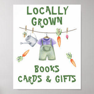 Veggie baby shower - books, cards and gifts poster
