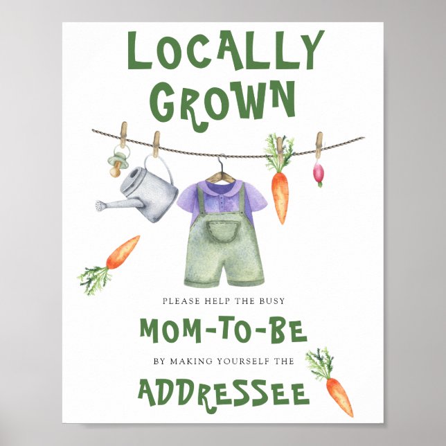 Veggie baby shower - Help the Busy Mom-to-Be Poster (Front)