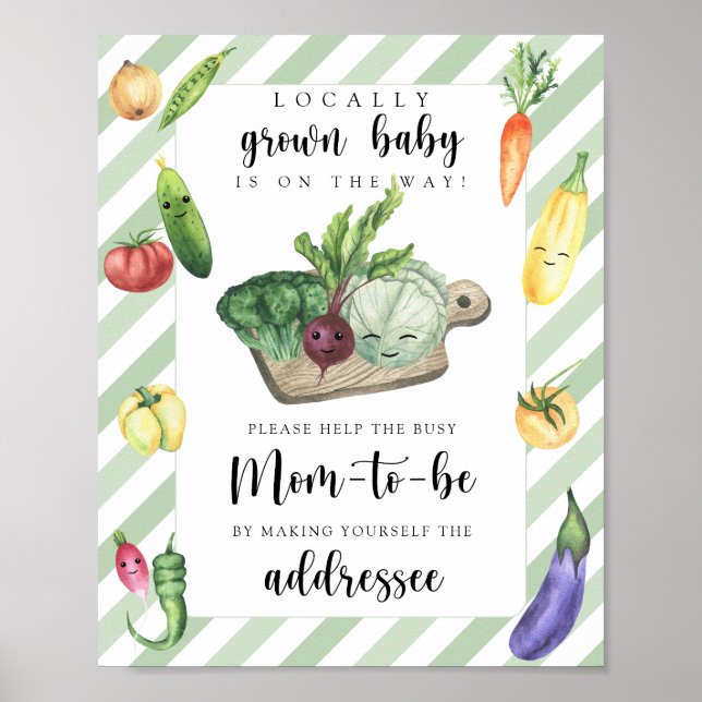 Veggie baby shower - Help the Busy Mom-to-Be Poster (Front)
