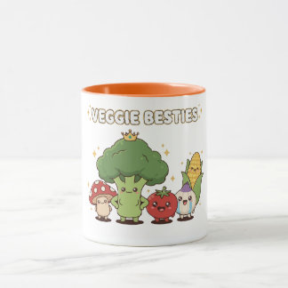 Veggie Besties | Cute Kawaii Cartoon Vegetable Mug