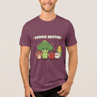 Veggie Besties | Cute Kawaii Cartoon Vegetable Tri-Blend Shirt