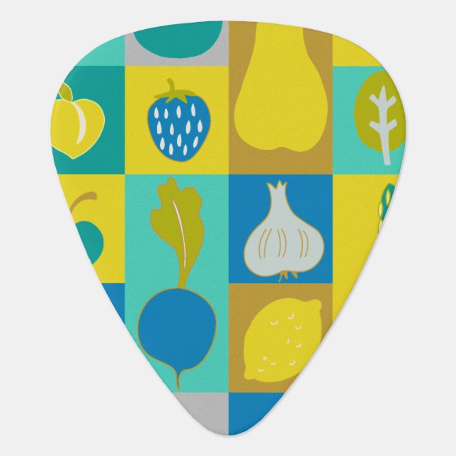 Veggie Blocks I Guitar Pick (Front)