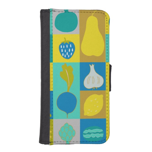 Veggie Blocks I iPhone Wallet Case (Front)