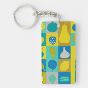 Veggie Blocks I Keychain