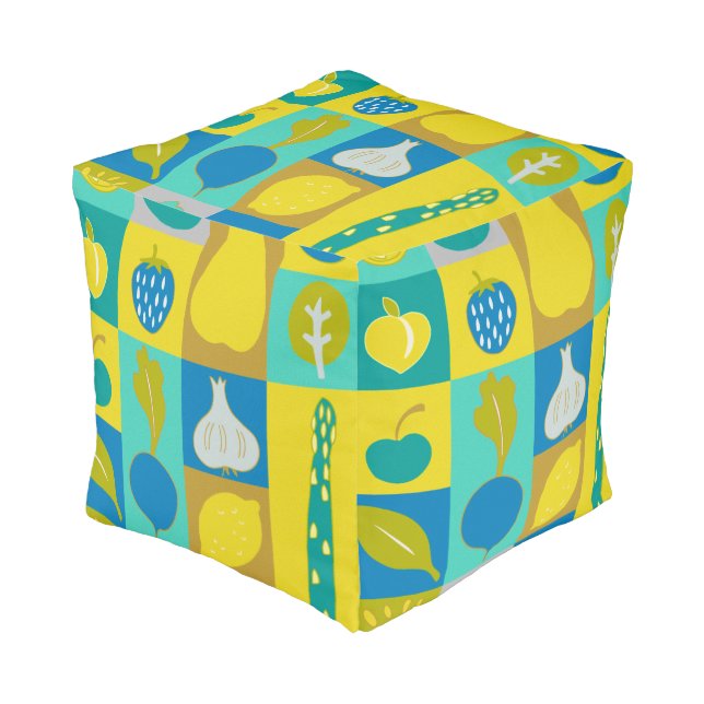 Veggie Blocks I Pouf (Angled Front)