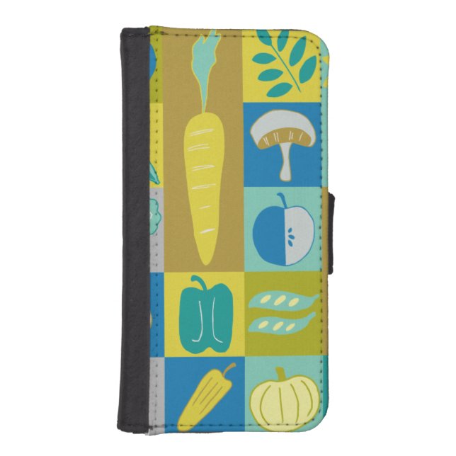Veggie Blocks II iPhone Wallet Case (Front)