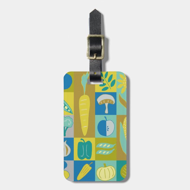 Veggie Blocks II Luggage Tag (Front Vertical)