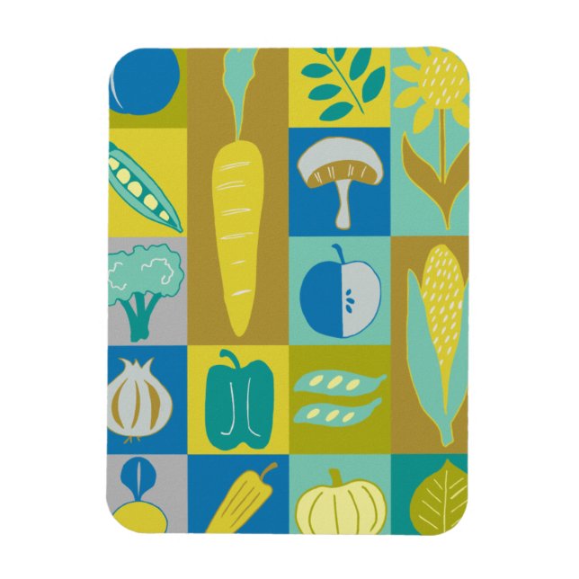 Veggie Blocks II Magnet (Vertical)