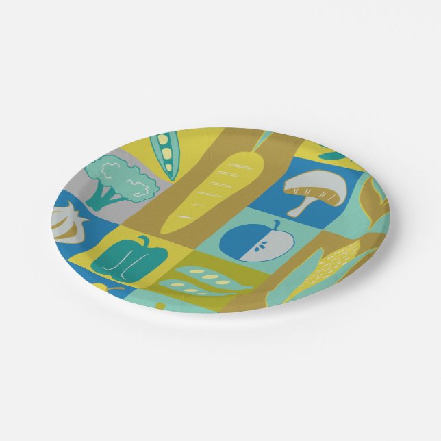 Veggie Blocks II Paper Plates (Angled)