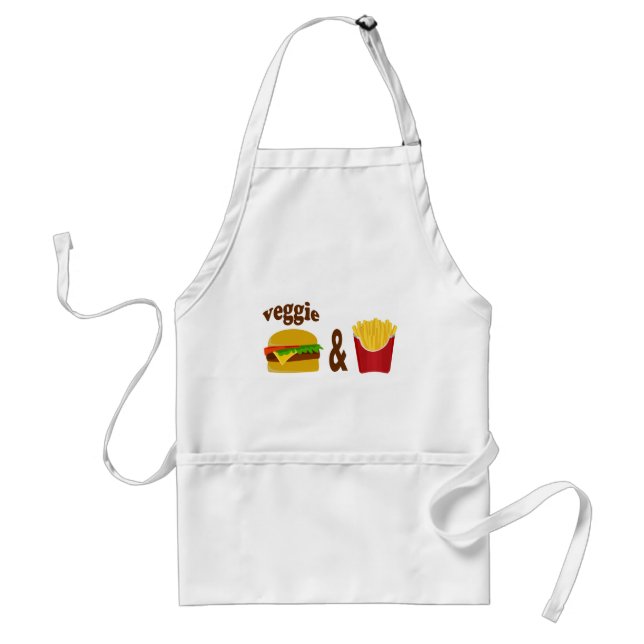 Veggie Burger and Fries Adult Apron (Front)