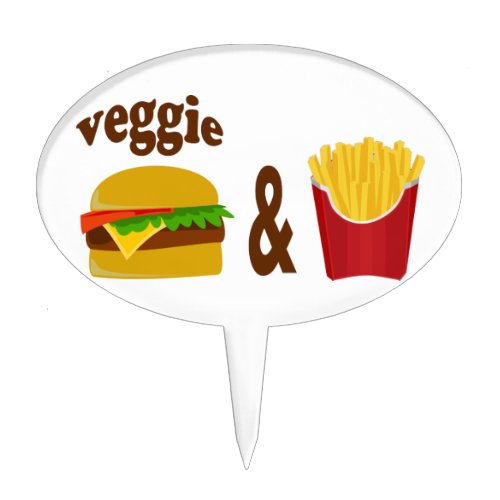 Veggie Burger and Fries Cake Topper