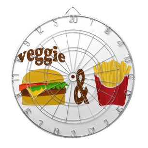 Veggie Burger and Fries Dartboard With Darts
