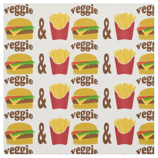 Veggie Burger and Fries Fabric