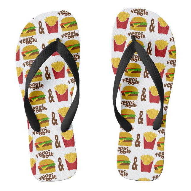 Veggie Burger and Fries Flip Flops (Footbed)