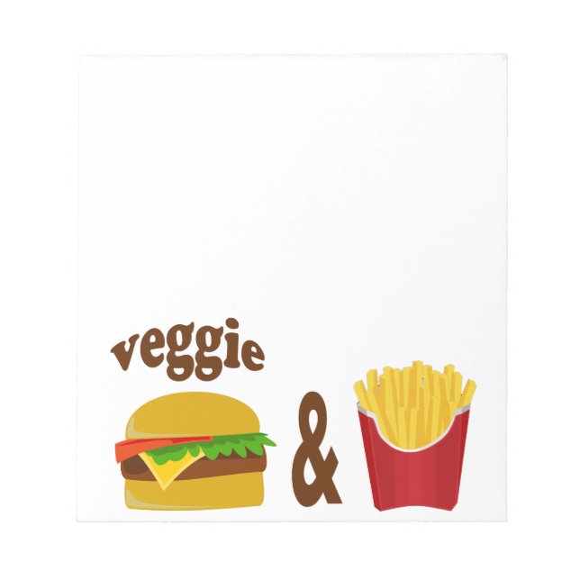 Veggie Burger and Fries Notepad (Front)