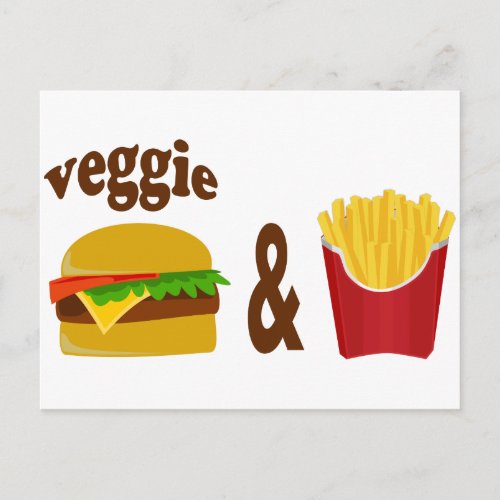 Veggie Burger and Fries Postcard