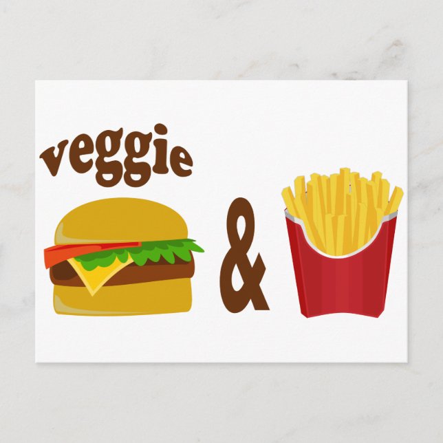 Veggie Burger and Fries Postcard (Front)