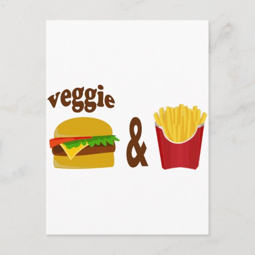 Veggie Burger and Fries Postcard