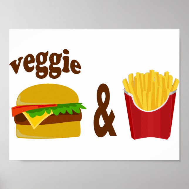 Veggie Burger and Fries Poster (Front)