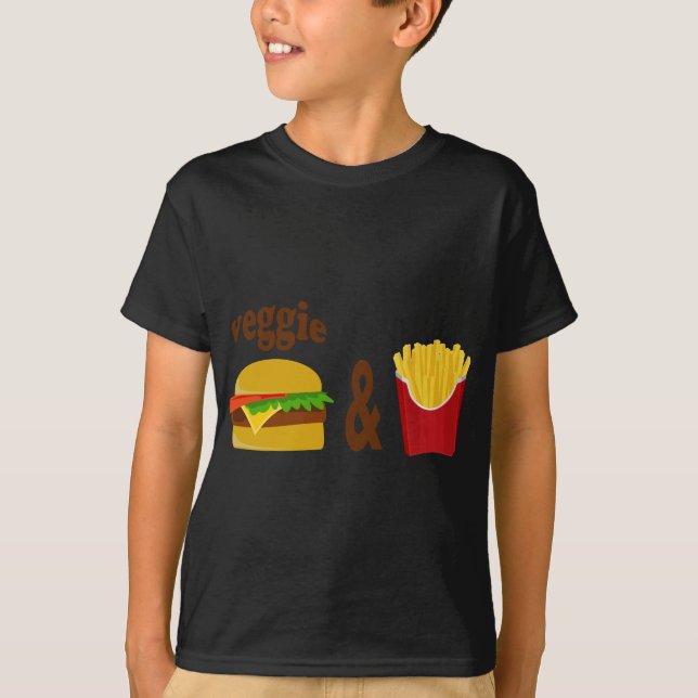 Veggie Burger and Fries T-Shirt (Front)