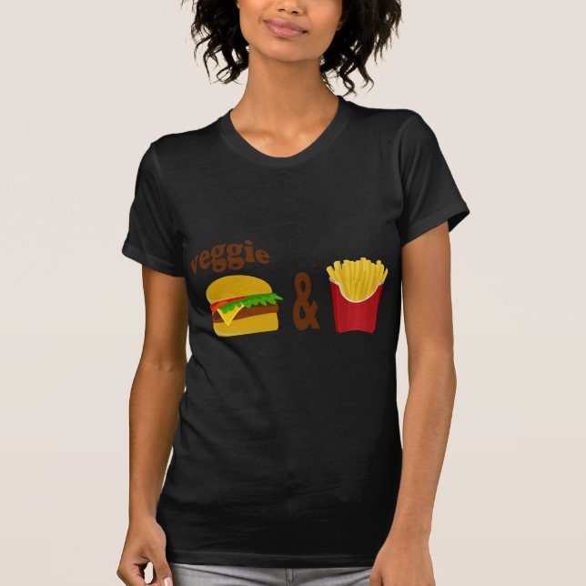 Veggie Burger and Fries T-Shirt (Front)