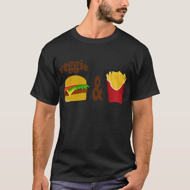 Veggie Burger and Fries T-Shirt (Front)