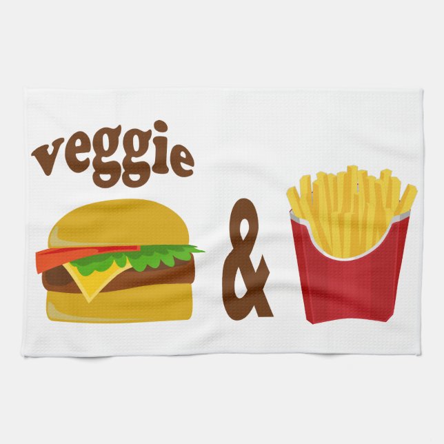 Veggie Burger and Fries Towel (Horizontal)