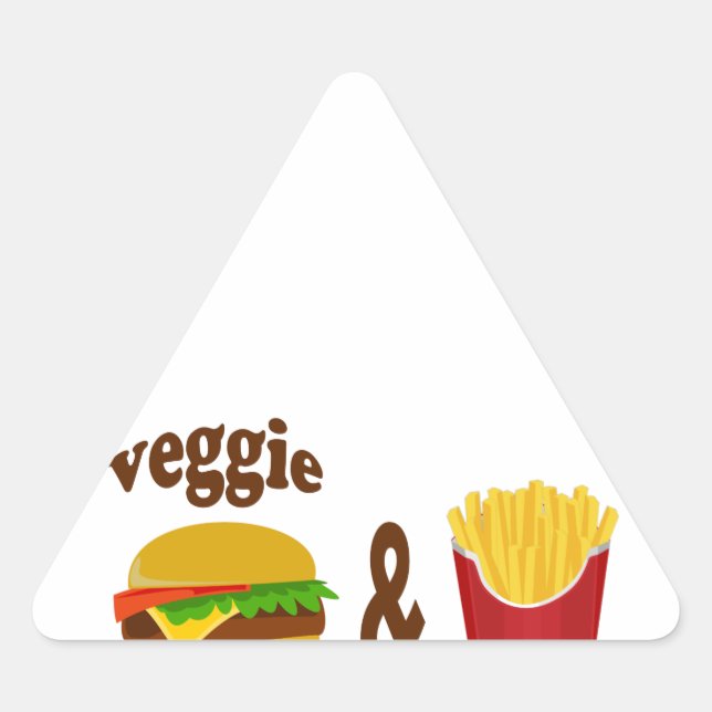 Veggie Burger and Fries Triangle Sticker (Front)