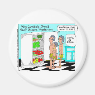 Veggie Cannibals Funny Offbeat Cartoon Gifts Magnet