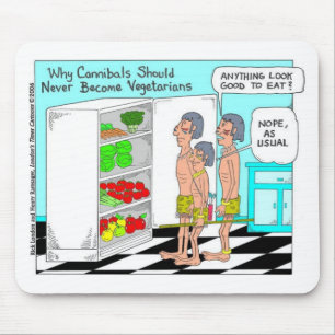 Veggie Cannibals Funny Offbeat Cartoon Gifts Mouse Pad