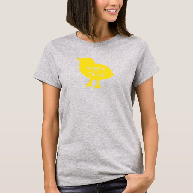 Veggie Chick Camo Tee (Yellow) (Front)