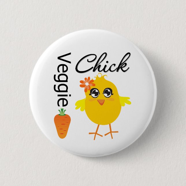 Veggie Chick Pinback Button (Front)