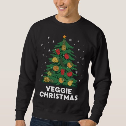 Veggie Christmas Funny Fruit Christmas Tree Xmas V Sweatshirt