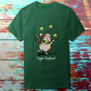 Veggie Christmas! Guinea Pig Juggling Sprouts T-Shirt