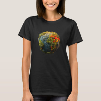Veggie Continents of the Earth Black Short Sleeve T-Shirt