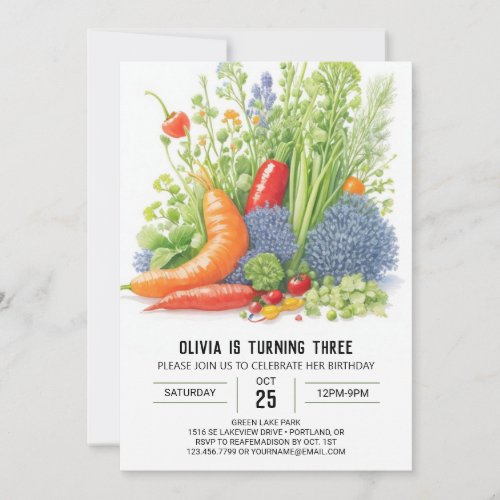 Veggie Delight Birthday Invitation