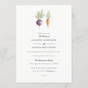 Veggie Duo Watercolor Wedding Invite