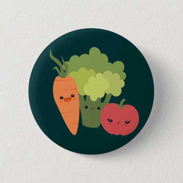 Veggie Friends Pinback Button (Front)