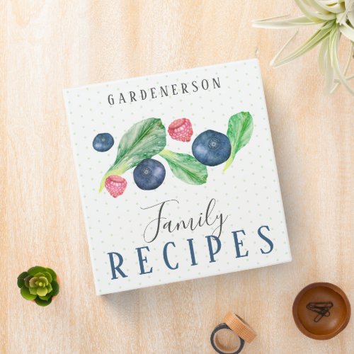 Veggie Fruit Custom Recipe  3 Ring Binder