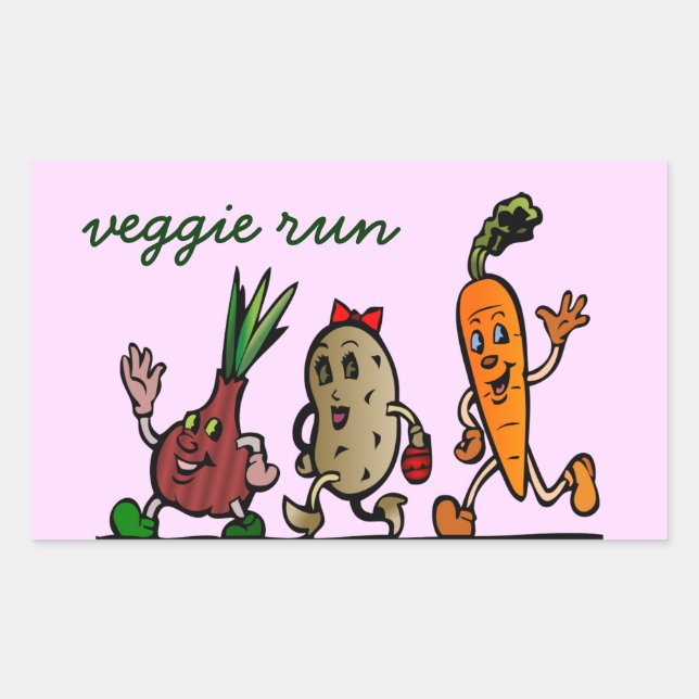 veggie fun rectangular sticker (Front)