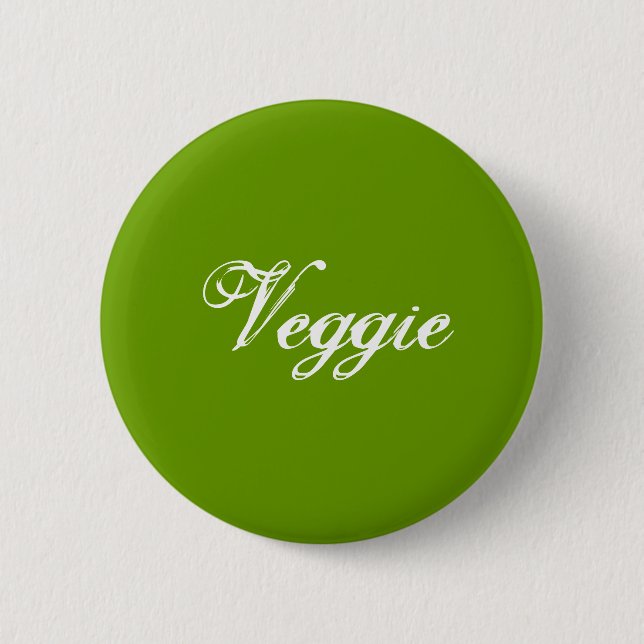 Veggie. Green. Slogan. Button (Front)