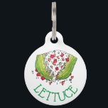 Veggie Iceberg Lettuce Wedge Salad Food Foodie Pet ID Tag<br><div class="desc">Illustration features a classic iceberg lettuce wedge salad, topped with bleu cheese dressing, cheese crumbles, bacon, tomatoes, and chives. A restaurant menu staple! Just personalize with your pet's information. This design is also available on other pet products. Lots of additional food themed illustrations are also available from this shop. Don't...</div>