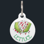 Veggie Iceberg Lettuce Wedge Salad Food Foodie Pet ID Tag<br><div class="desc">Illustration features a classic iceberg lettuce wedge salad, topped with bleu cheese dressing, cheese crumbles, bacon, tomatoes, and chives. A restaurant menu staple! Just personalize with your pet's information. This design is also available on other pet products. Lots of additional food themed illustrations are also available from this shop. Don't...</div>