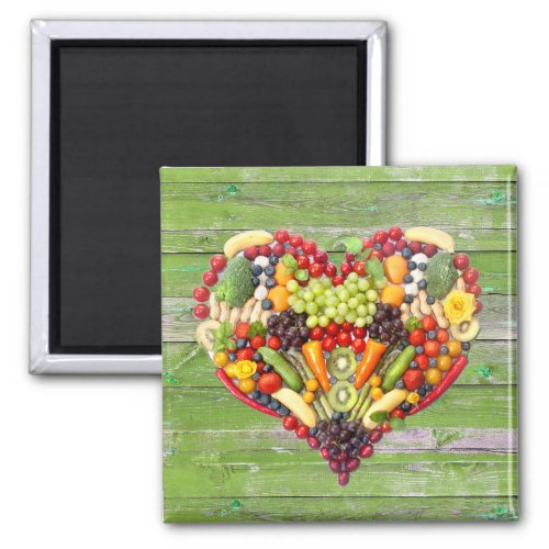 Veggie Love Vegan Heart Magnet