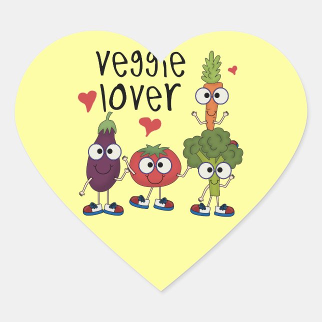 Veggie Lover Heart Sticker (Front)
