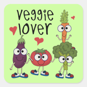 Veggie Lover Square Sticker
