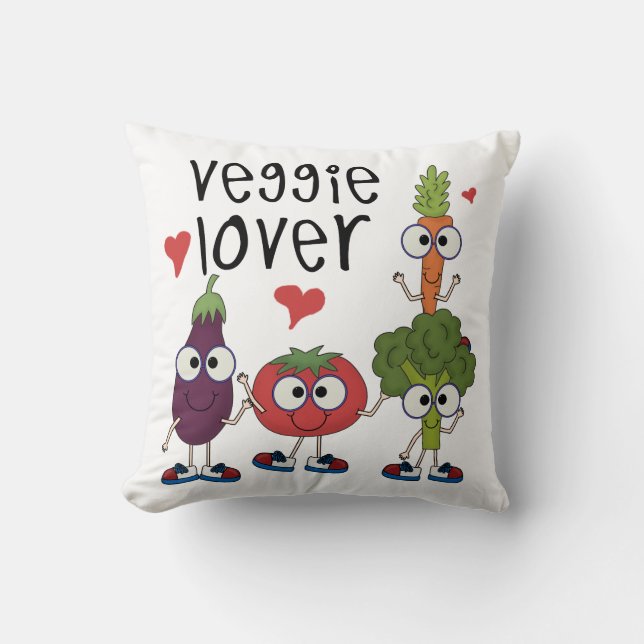 Veggie Lover Throw Pillow (Front)